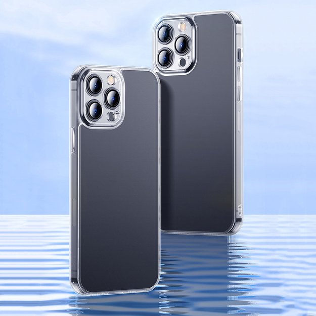 Baseus Frosted Glass Case Cover for iPhone 13 Pro Max Hard Cover with Gel Frame Transparent (ARWS000802) 10