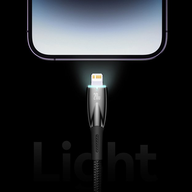 Baseus Glimmer Series fast charging cable USB-A - USB-C 100W 480Mbps 1m white 12