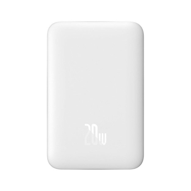 Baseus Magnetic Mini 10000mAh USB-C PD 20W / MagSafe 15W powerbank - white + USB-C cable 1
