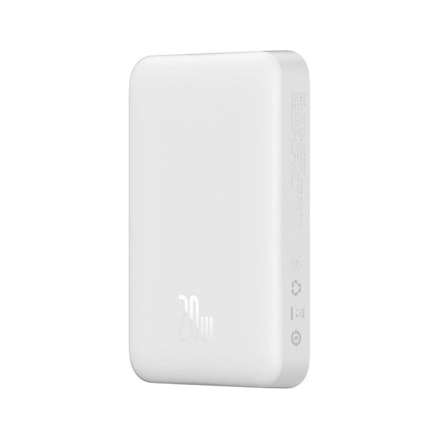 Baseus Magnetic Mini 10000mAh USB-C PD 20W / MagSafe 15W powerbank - white + USB-C cable 8
