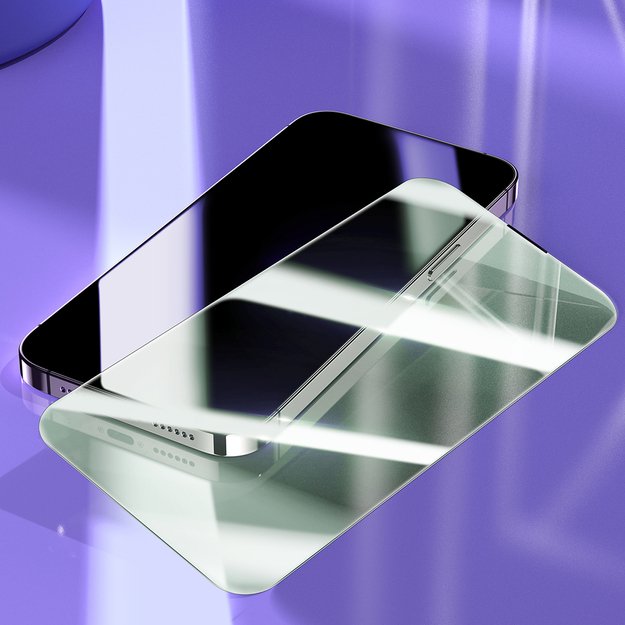 Baseus Full Screen Tempered Glass for iPhone 14 Pro with Anti Blue Light Filter and 0.3mm Speaker Cover + Mounting Frame 8