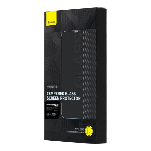 Baseus Full Screen Tempered Glass for iPhone 14 Pro with Anti Blue Light Filter and 0.3mm Speaker Cover + Mounting Frame 4