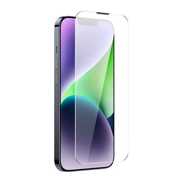 Baseus Full Screen Tempered Glass for iPhone 14 Plus / 13 Pro Max with Speaker Cover 0.4mm + Mounting Kit 2