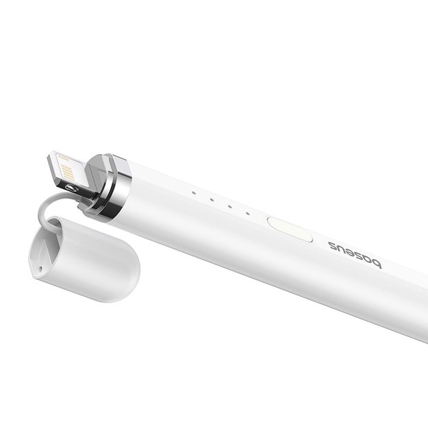 Baseus Smooth Writing 2 stylus with active tip for iPad + USB-A - Lightning cable and replaceable tip - white 2