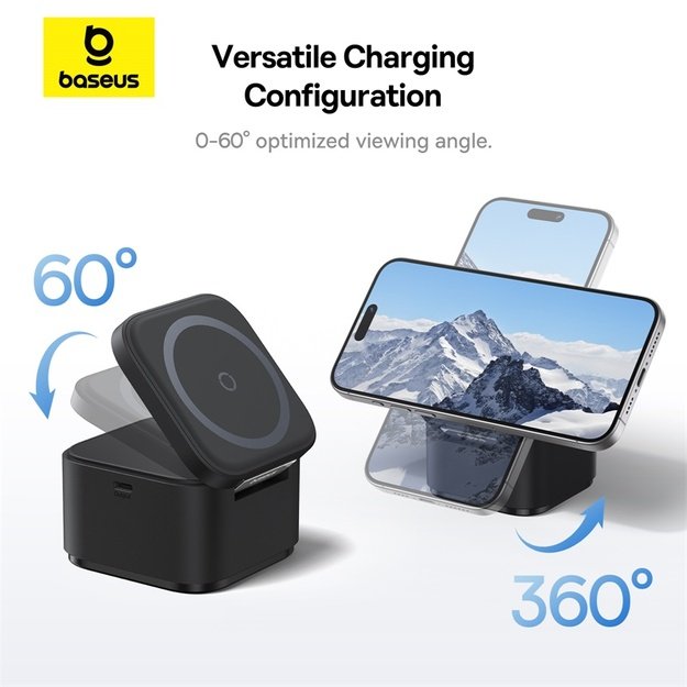 Baseus BS-W531 MagSafe / Qi USB-C 20W wireless charger - black 16