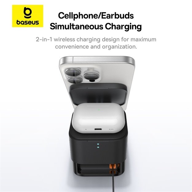 Baseus BS-W531 MagSafe / Qi USB-C 20W wireless charger - black 12