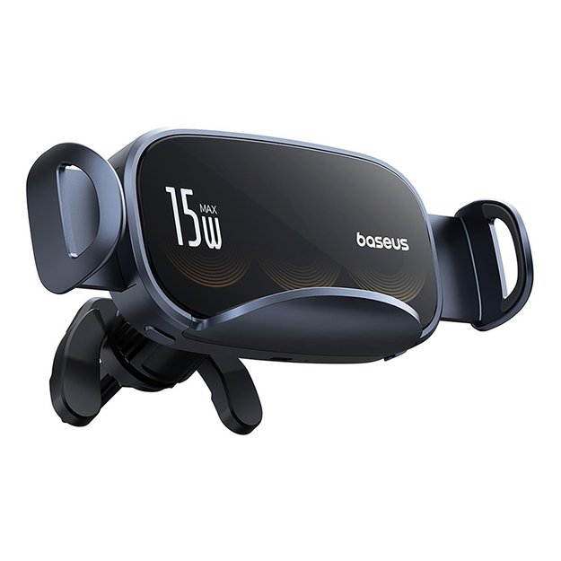 Baseus LightChaser BS-CM029 car holder with triple coil inductive charger - black 1