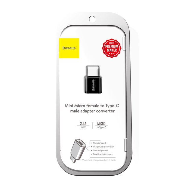Baseus Mini Micro USB to USB-C adapter - black 6