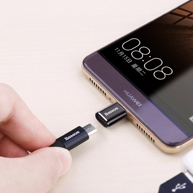 Baseus Mini Micro USB to USB-C adapter - black 8