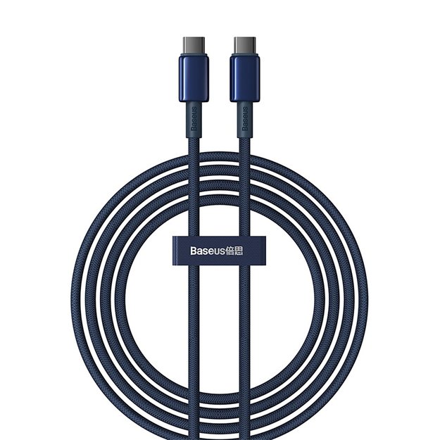 Baseus Tungsten Gold USB-C / USB-C 100W 2m cable - navy blue