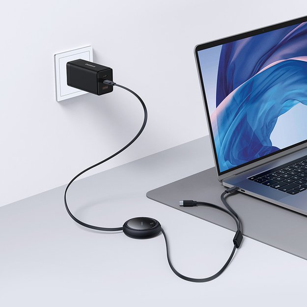 Baseus Bright Mirror Series USB-C Retractable Cable - 2 x USB-C 100W 1m - Black 7