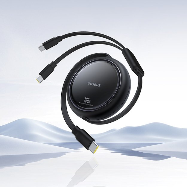 Baseus Bright Mirror Series USB-C Retractable Cable - 2 x USB-C 100W 1m - Black 6