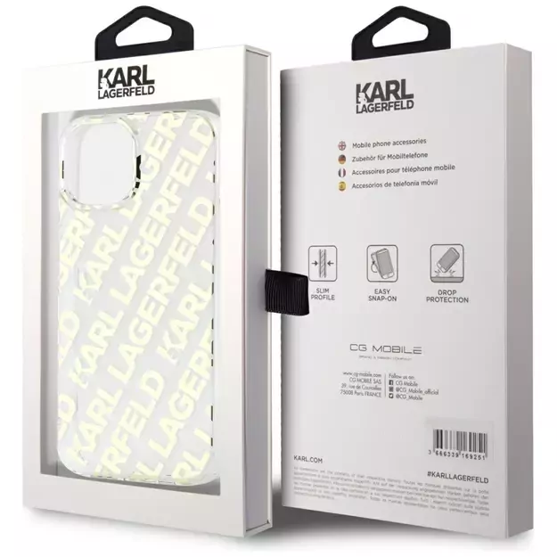 Karl Lagerfeld IML Fullover Logo case for iPhone 15 / 14 / 13 - gold 14