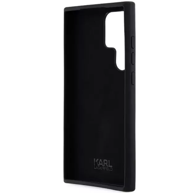 Karl Lagerfeld Silicone Karl&amp Choupette Metal Pin case for Samsung Galaxy S24 Ultra - black 2
