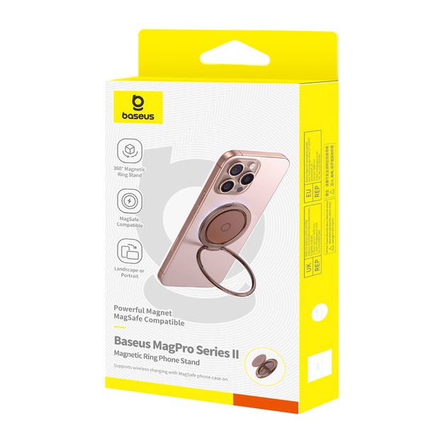 Baseus MagPro II Magnetic Ring with Stand Function – Red Gold 3