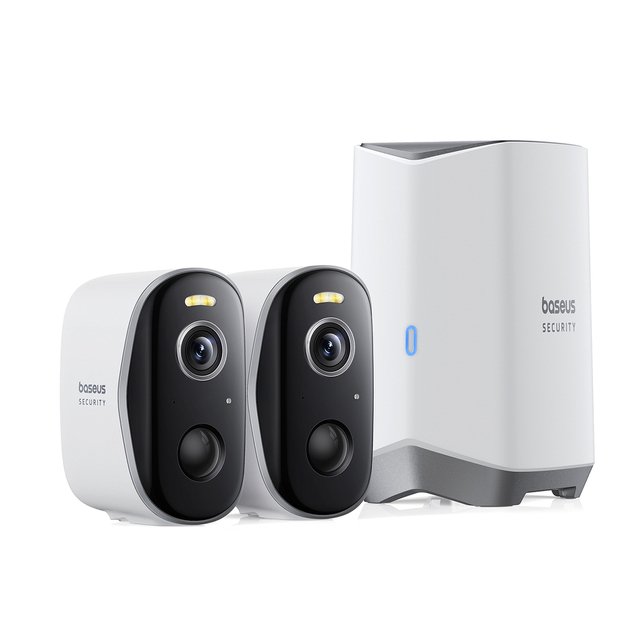 Baseus Security N1 Plus Dual 2K Outdoor Surveillance Kit (2 Cameras) – White 1