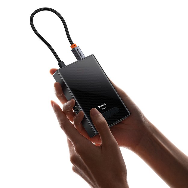 Baseus PioneerJoy 8-in-1 USB-C hub HDMI 4K@60Hz + HDMI 4K@30Hz + DisplayPort 8K@30Hz + VGA + 2 x USB-A 3.0 + 2 x USB-C - gray 3