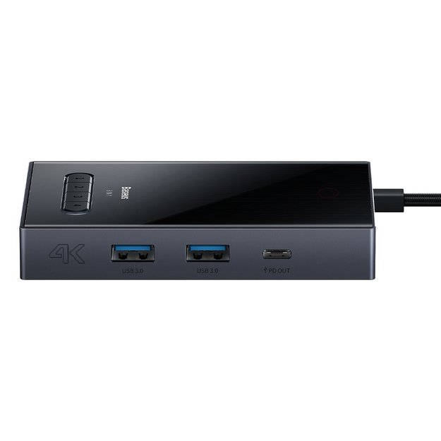 Baseus PioneerJoy 8-in-1 USB-C hub HDMI 4K@60Hz + HDMI 4K@30Hz + DisplayPort 8K@30Hz + VGA + 2 x USB-A 3.0 + 2 x USB-C - gray 1