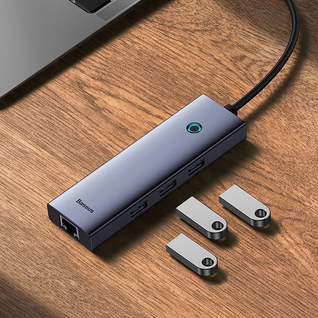 Baseus UltraJoy 4in1 USB-C Hub 3 x USB-A 3.0 + RJ45 - Gray 8