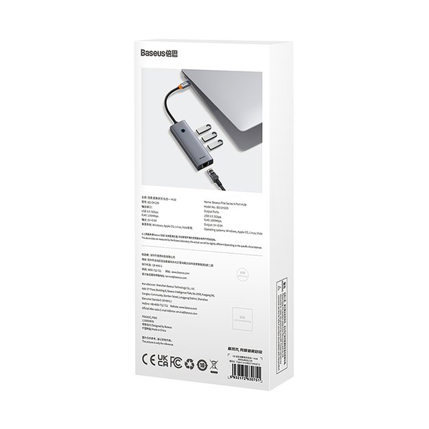 Baseus UltraJoy 4in1 USB-C Hub 3 x USB-A 3.0 + RJ45 - Gray 7