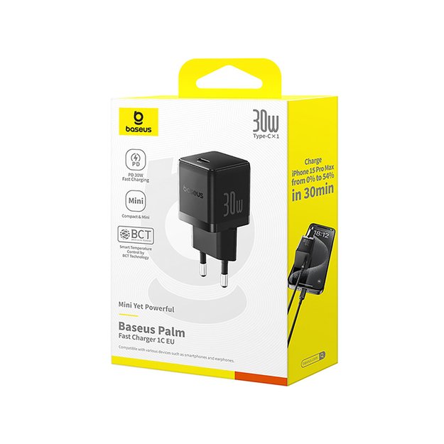 Baseus Palm 30W USB-C Wall Charger - Black 8