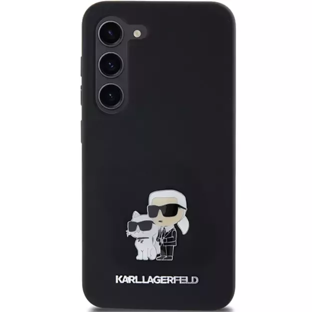 Karl Lagerfeld Silicone Karl&amp Choupette Metal Pin case for Samsung Galaxy S24 - black 8