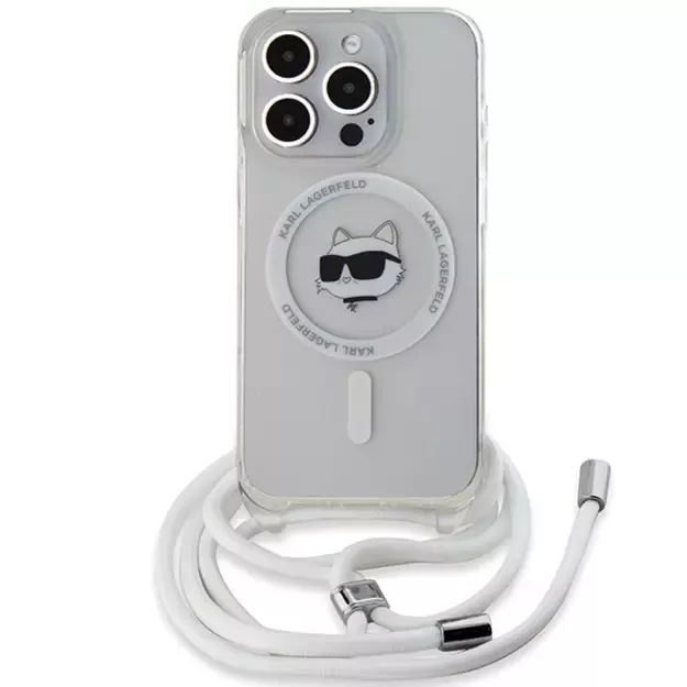 Karl Lagerfeld IML Choupette Head &amp  Cord MagSafe case for iPhone 15 Pro - transparent 7