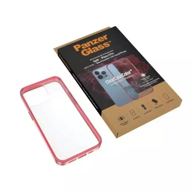PanzerGlass ClearCase antibacterial Military Grade certified case for iPhone 13 Pro - transparent pink 3
