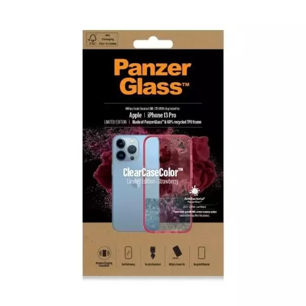 PanzerGlass ClearCase antibacterial Military Grade certified case for iPhone 13 Pro - transparent pink 6