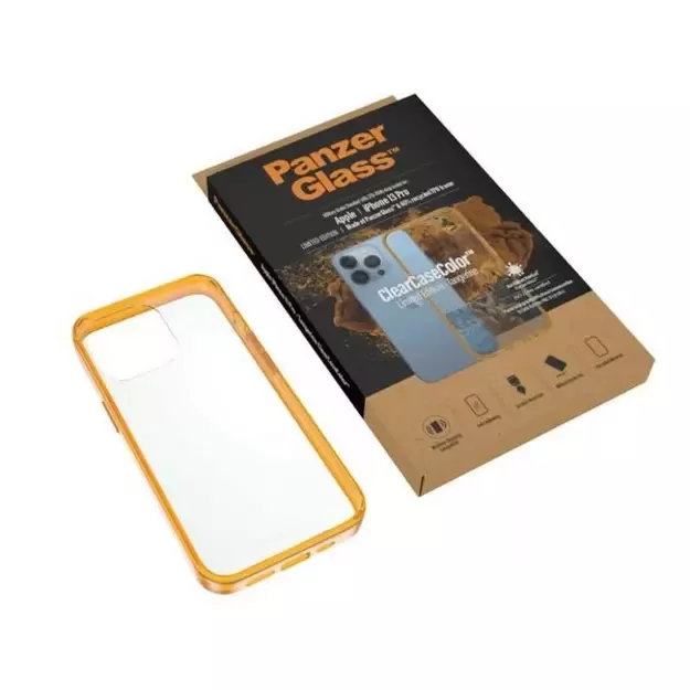 PanzerGlass ClearCase Antibacterial Military Grade Certified Case for iPhone 13 Pro - Transparent Yellow 9