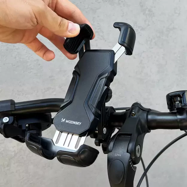 Wozinsky strong phone holder for bicycle, motorcycle, scooter handlebars, black (WBHBK6) 11