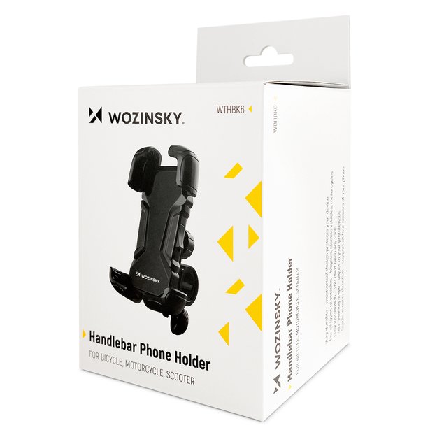 Wozinsky strong phone holder for bicycle, motorcycle, scooter handlebars, black (WBHBK6) 20