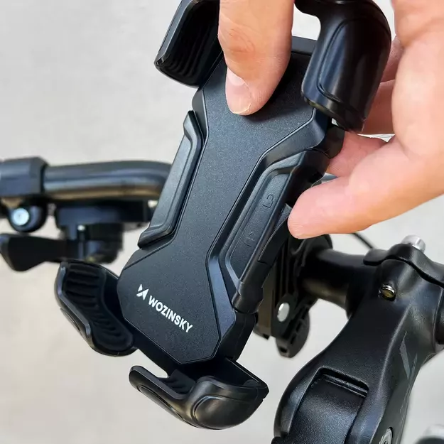 Wozinsky strong phone holder for bicycle, motorcycle, scooter handlebars, black (WBHBK6) 12