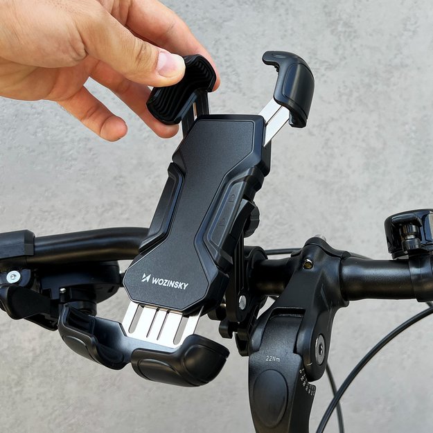 Wozinsky strong phone holder for bicycle, motorcycle, scooter handlebars, black (WBHBK6) 26