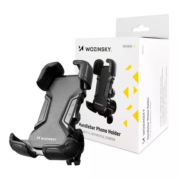 Wozinsky strong phone holder for bicycle, motorcycle, scooter handlebars, black (WBHBK6) 4