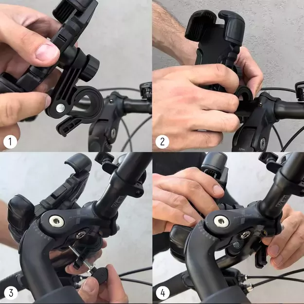 Wozinsky strong phone holder for bicycle, motorcycle, scooter handlebars, black (WBHBK6) 7