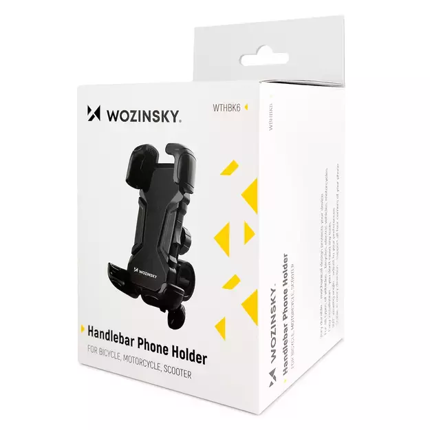 Wozinsky strong phone holder for bicycle, motorcycle, scooter handlebars, black (WBHBK6) 5