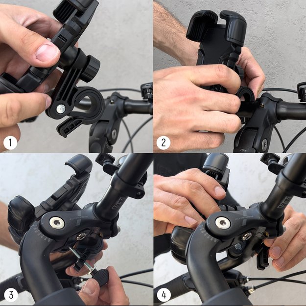 Wozinsky strong phone holder for bicycle, motorcycle, scooter handlebars, black (WBHBK6) 22