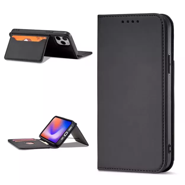 Magnet Card Case for iPhone 12 Pro Pouch Card Wallet Card Holder Black 3