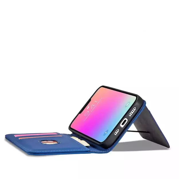 Magnet Card Case for iPhone 13 Pro cover card wallet card stand blue 24