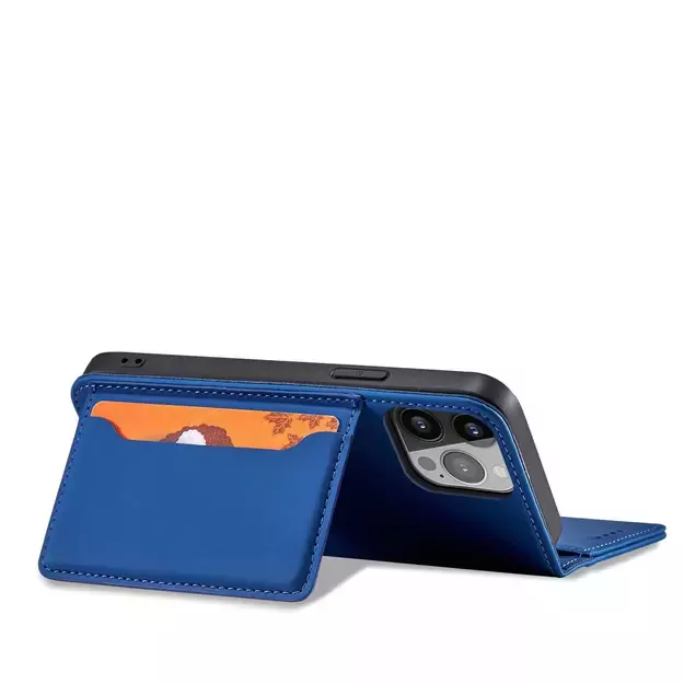 Magnet Card Case for iPhone 13 Pro cover card wallet card stand blue 15