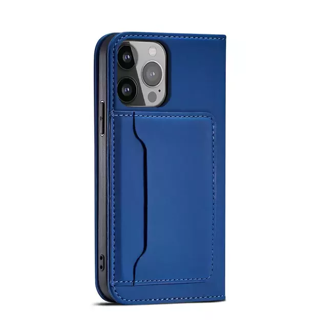 Magnet Card Case for iPhone 13 Pro cover card wallet card stand blue 16