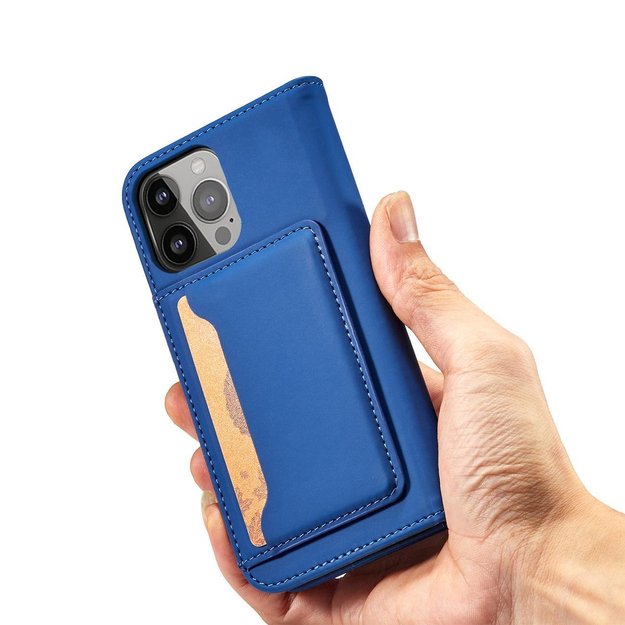 Magnet Card Case for iPhone 13 Pro cover card wallet card stand blue 5