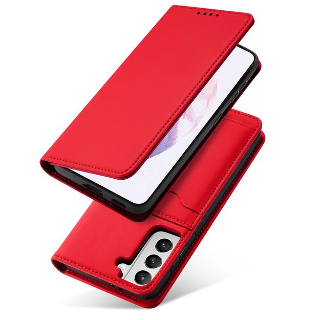 Magnet Card Case for Samsung Galaxy S22 + (S22 Plus) Pouch Wallet Card Holder Red 11