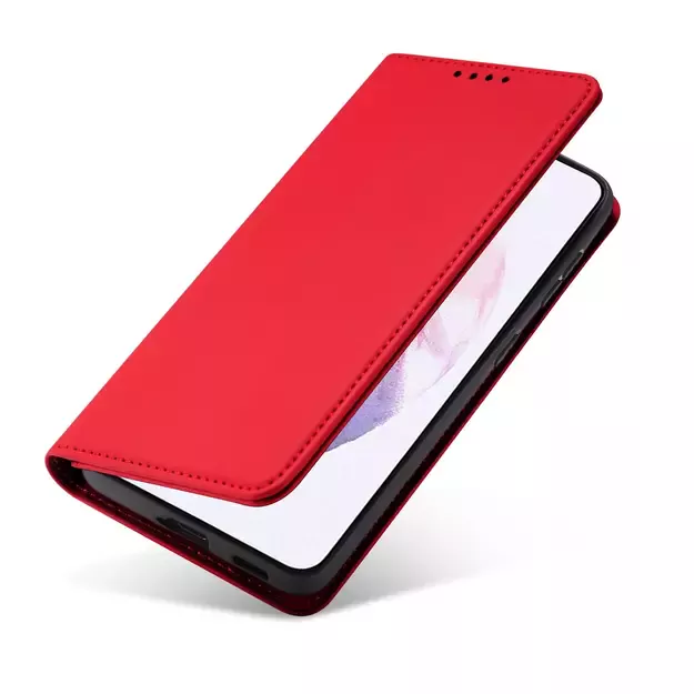 Magnet Card Case for Samsung Galaxy S22 + (S22 Plus) Pouch Wallet Card Holder Red 17