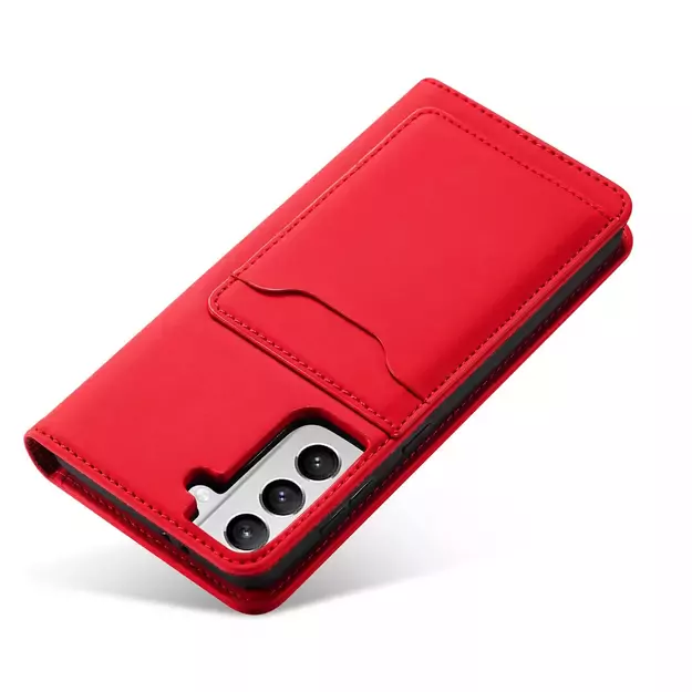 Magnet Card Case for Samsung Galaxy S22 + (S22 Plus) Pouch Wallet Card Holder Red 15