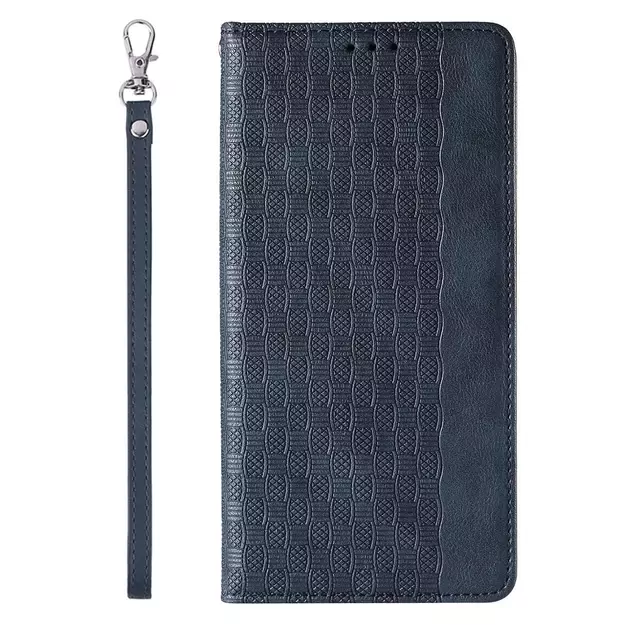 Magnet Strap Case Case for iPhone 13 Pro Pouch Wallet + Mini Lanyard Pendant Blue 16