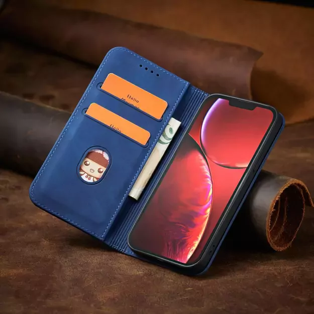 Magnet Fancy Case Case for iPhone 13 Pro Max Pouch Card Wallet Card Holder Blue 23