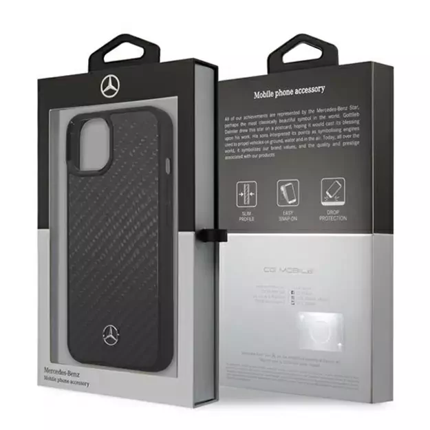 Mercedes MEHCP13SRCABK iPhone 13 mini 5,4  czarny/black carbon hardcase Dynamic Line 7