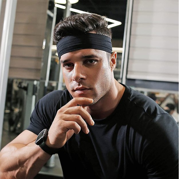 Elastic fabric headband for running fitness orange 10